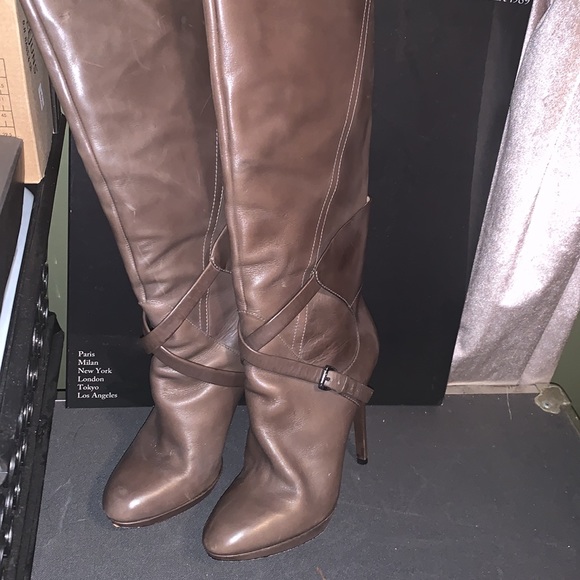 Beautiful Designer Thigh High Genuine Leather Boots/Sole Brown, Size 10/41. - Picture 11 of 15